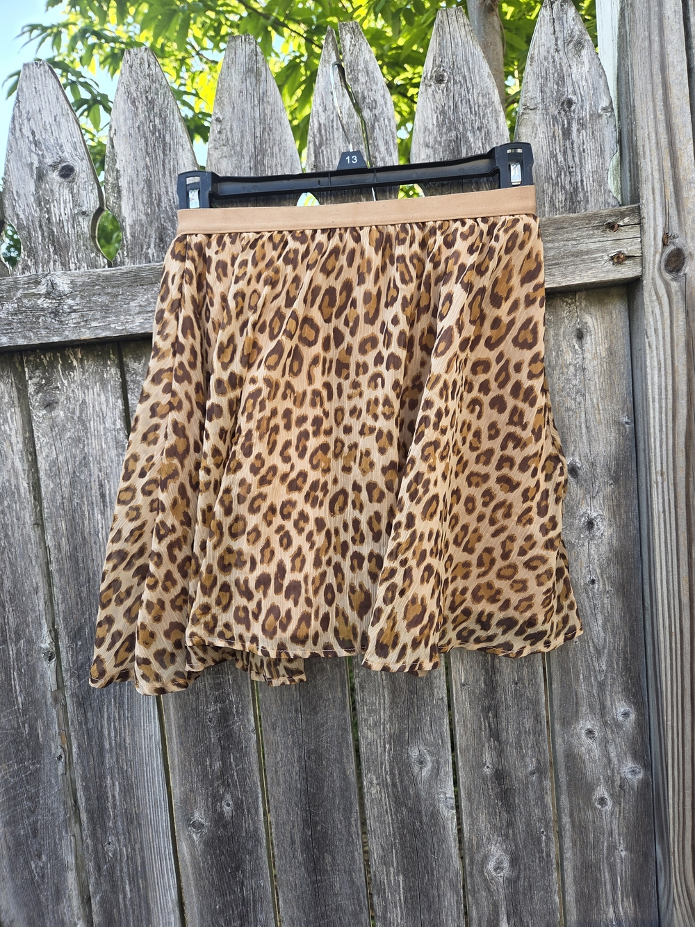 Girl's Leopard Print Flared Skirt - Brown